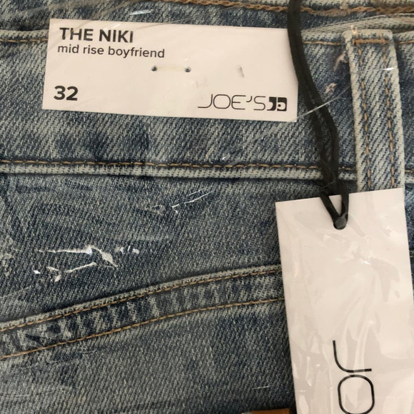 Joe's Jeans The Niki Jeans Mid Rise Boyfriend Distressed Denim Solasta NWT Sz 32 - Picture 5 of 7